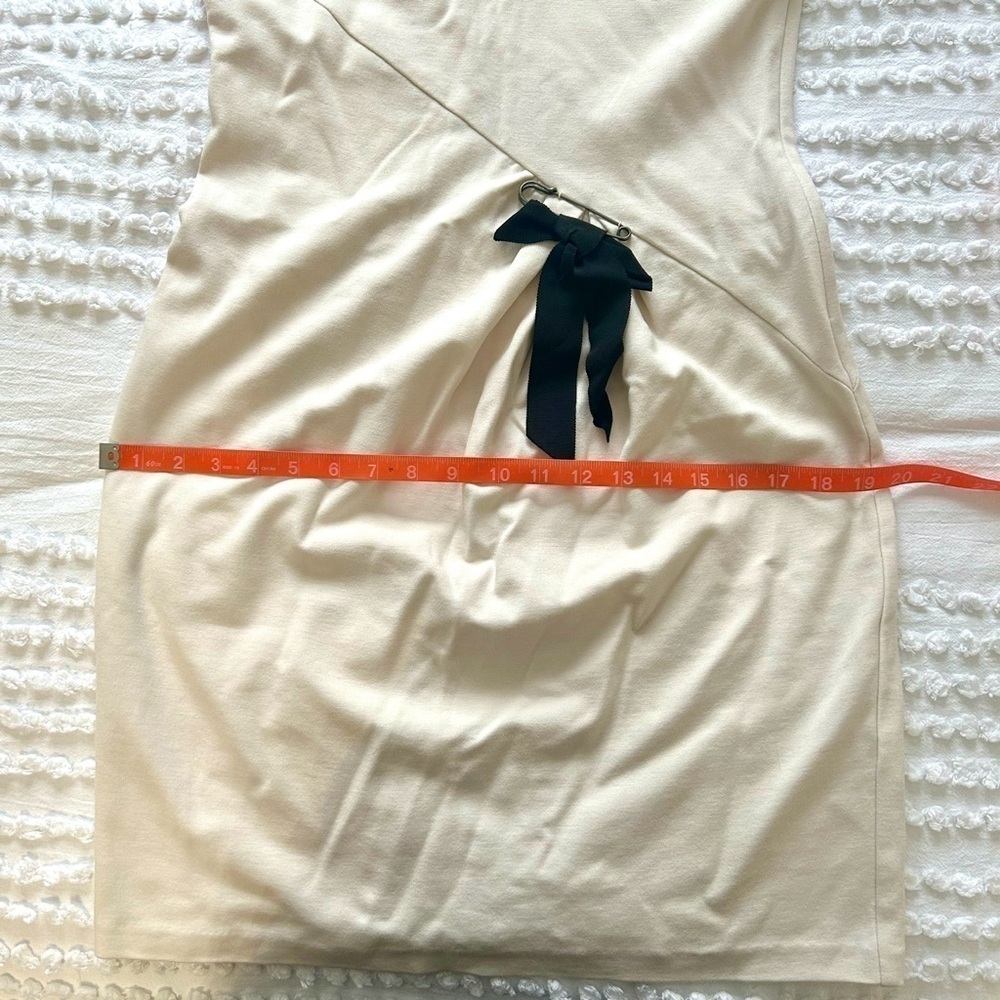 Women’s Nanette Lepore “Take a Bet” Cream Knit Shift Dress w/Black Bow Sz 8 NWT! - Picture 12 of 16